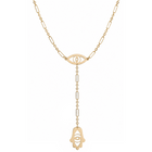 Evil Eye & Hamsa Lariat Necklace