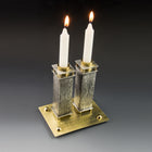 Commemorative Candle Holders with Brass Tray