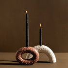 Set of 2 Candle Holders- Large Arch and Large Hoop | Red Indian and White