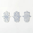 Set of 3 Hamsa Charms Same Size | White with Blue Pattern