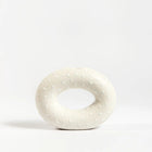 Large Wide Hoop Candle Holder | White with White Satrs