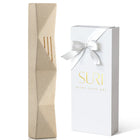 Natural Sand Concrete Mezuzah Case with Gold Engraving | Wave