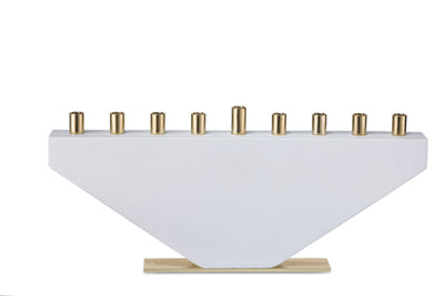 White Fancy Lady Concrete Menorah