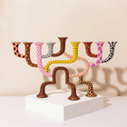 Sculptural Standing Hand-Painted Enamel Menorah
