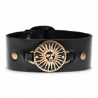 Bronze Sun Leather Cuff Bracelet