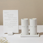 Elegant Concrete Shabbat Candle Set – Stone Glow Series