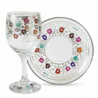 Glass Kiddush Cup Set with Pomegranate Design – Pomegranate Series