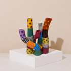 Sculptural Multi-Stem Enamel Vase