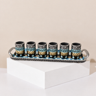 Six-Cup Mosaic Enamel Serving Set