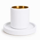 Modern smooth concrete Kiddush cup | White | Eden Model