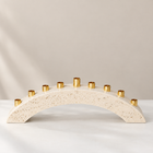 Natural Travertine Arch Hanukkah Menorah | ARCH