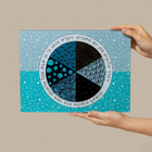 Artistic Glass Challah Tray with Unique Design - Aqua Spirit series