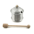 Elegant Metal Honey Jar with Bronze Bee