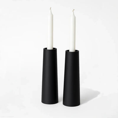 Elegant Shabbat Candle Holders – Bliss Series  Black