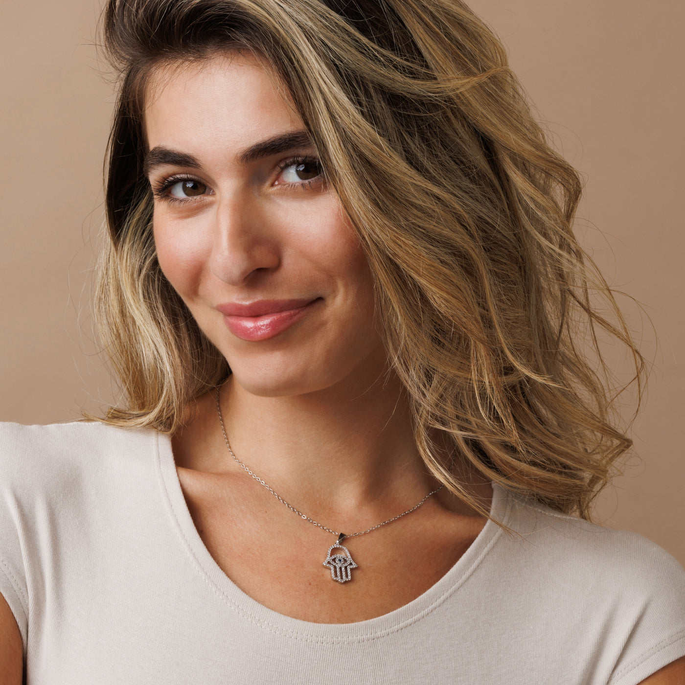 Hamsa Necklace with an Exquisite Design - Leah
