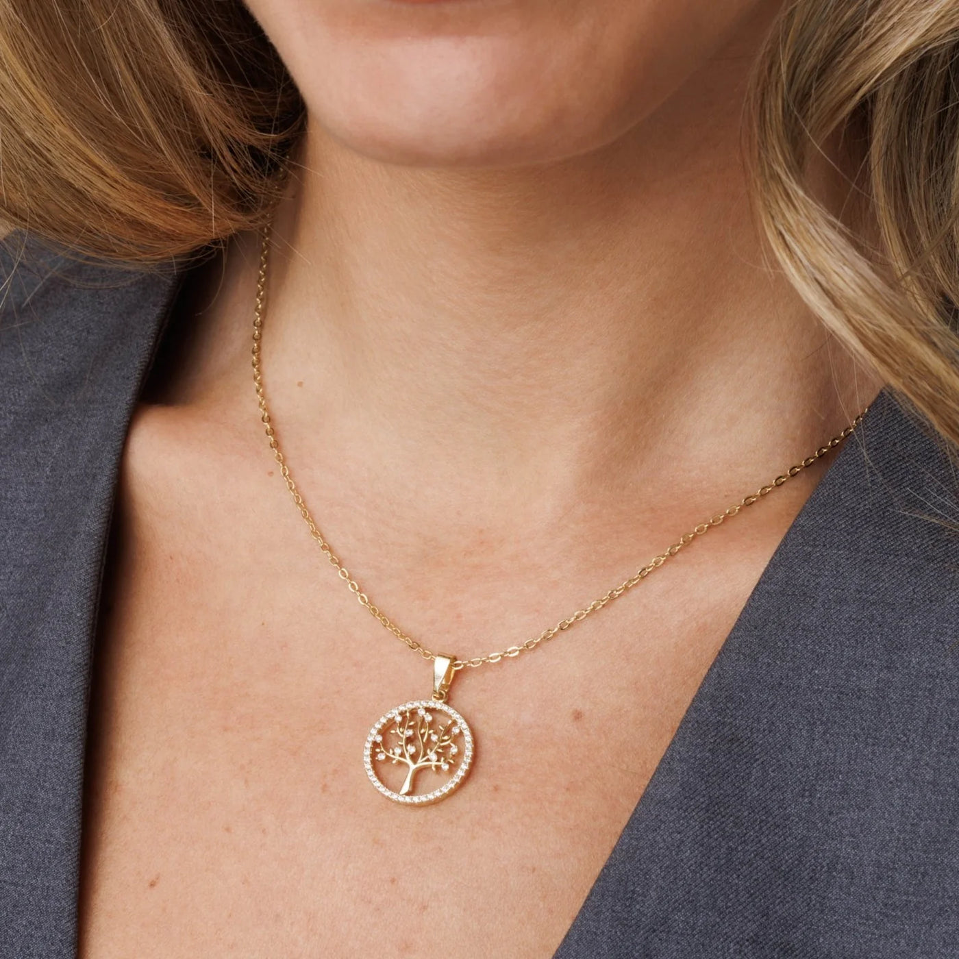 Tree of Life Necklace in Clean and Minimalist Design - Annie
