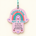 Personalized Rainbow Birth Details Hamsa