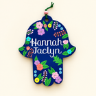 Custom Name Floral Hamsa Wall Hanging