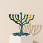 Canopy of Light Hand-Painted Enamel Menorah