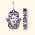 Mehndi Acrylic Hamsa Mezuzah Set Jewish Gift