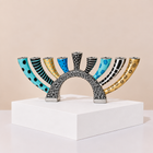 Arch Hanukkah Menorah Hand-Painted Enamel Art