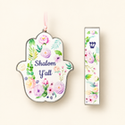 Shalom Y’all Acrylic Hamsa Mezuzah Set