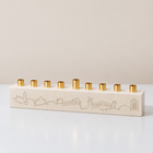 Jerusalem Skyline Concrete Hanukkah Menorah | JERUSALEM