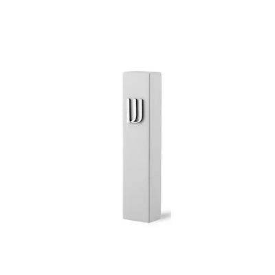 A designed sign for the entrance to a house with names made of white concrete with silver lettering - Israel series 