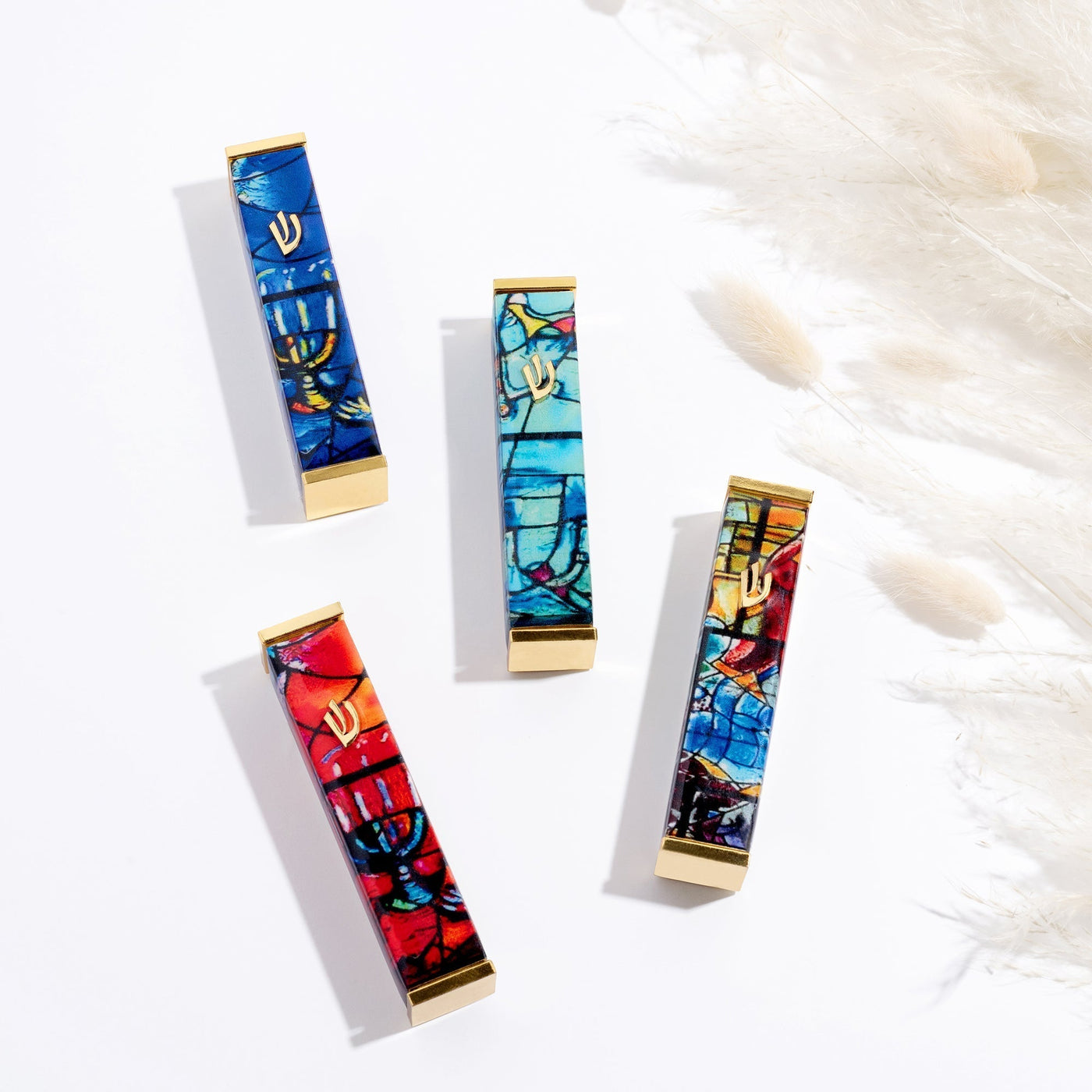 Modern Mezuzah with Chagall-Style Art – Expressive & Unique 
