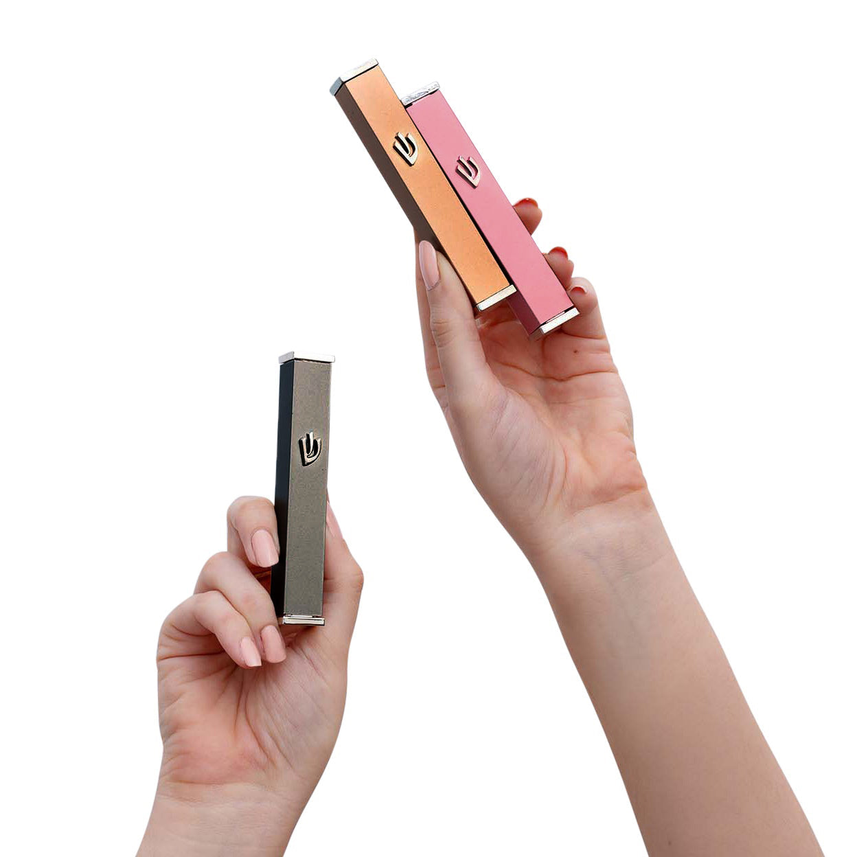 Candy Mezuzah – Blush Pink with Subtle Grooved Design 