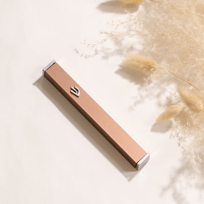 Candy Mezuzah – Blush Pink with Subtle Grooved Design 
