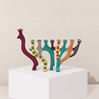 Organic Branch Hand-Painted Enamel Menorah