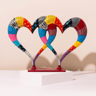 Connected Hearts Hand-Painted Enamel Sculpture