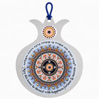 Blue Mandala Pomegranate Home Blessing Wall Hanging – Hebrew & English