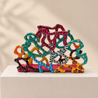 Coral Napkin Holder Hand-Painted Enamel Décor