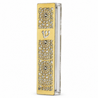 Gold Lace Flower Acrylic Mezuzah Case