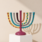 Cedar Grove Sculptural Enamel Menorah
