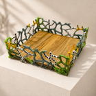 Coral Frame Hand-Painted Enamel Tray