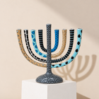 Flowing Arc Enamel Menorah