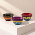 Three-Piece Hand-Painted Enamel Bowl Set