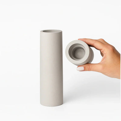 Modern Concrete Shabbat Candlesticks – Bliss Series 