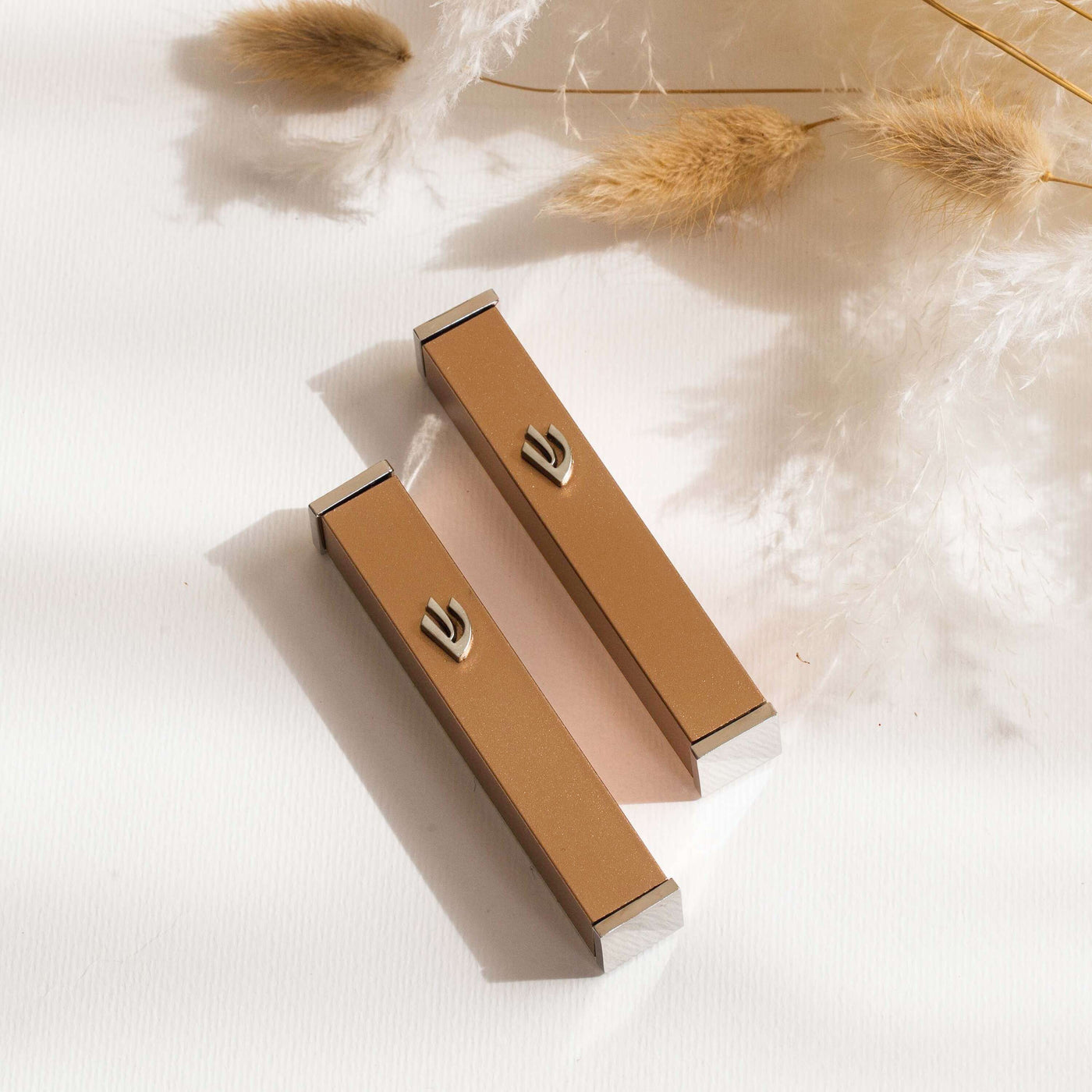 Candy Mezuzah – Blush Pink with Subtle Grooved Design 