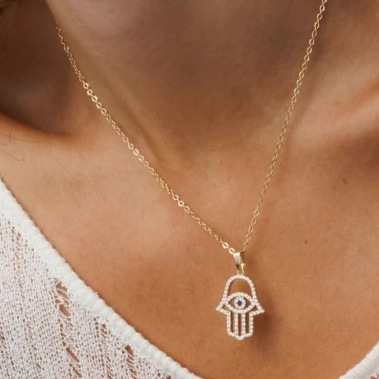 Hamsa Necklace with an Exquisite Design - Leah
