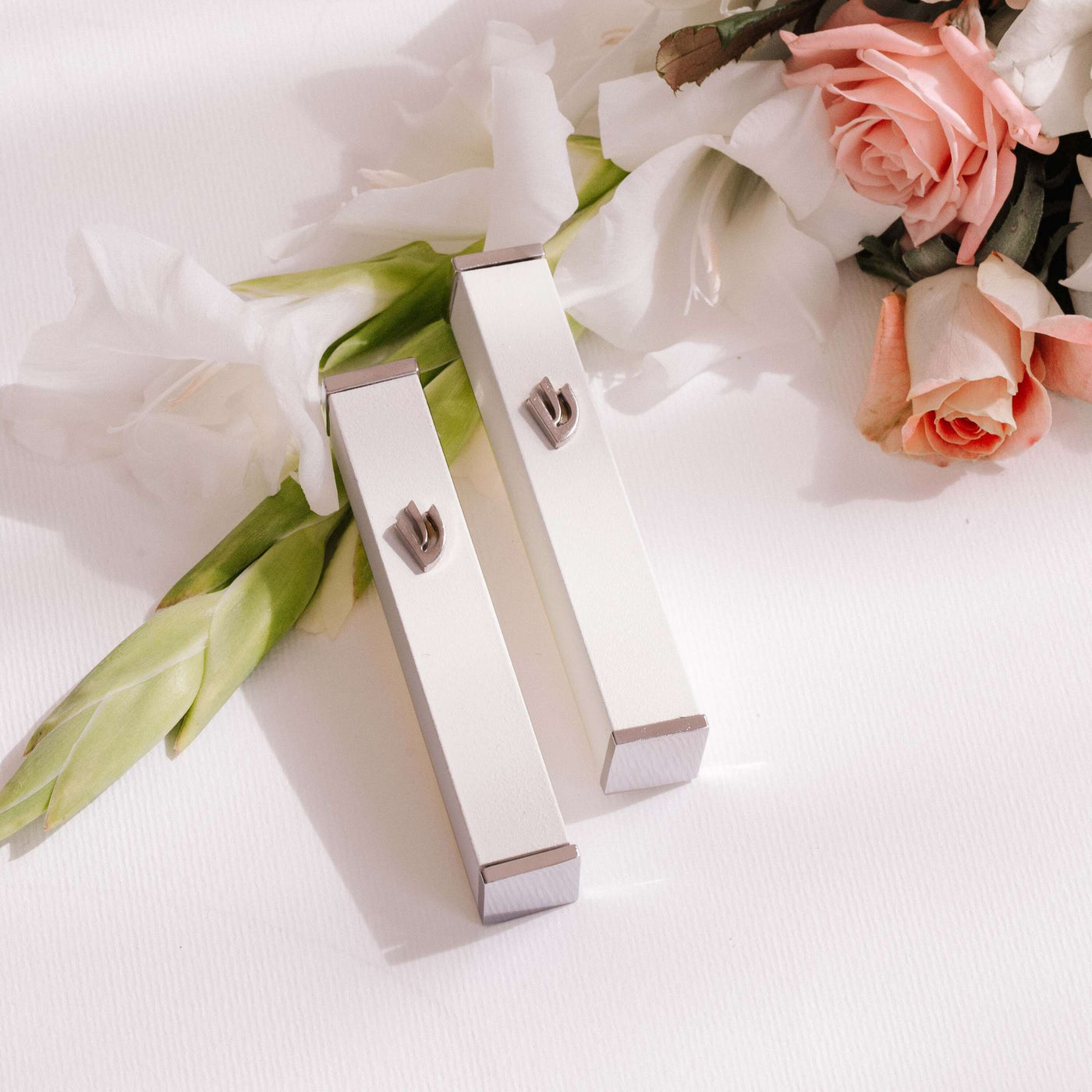 Candy Mezuzah – Blush Pink with Subtle Grooved Design 
