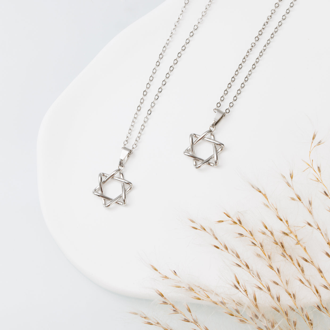 Star of David Necklace with Clean Lines - Debby