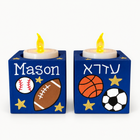Customized Sports Shabbat Candle Holder Set