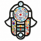 Spring Floral Blessing Hamsa Metal Wall Art