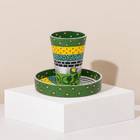 Kiddush Cup & Coaster Hand-Painted Enamel Set