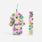 Custom Hand-Painted Floral Hamsa & Mezuzah Set
