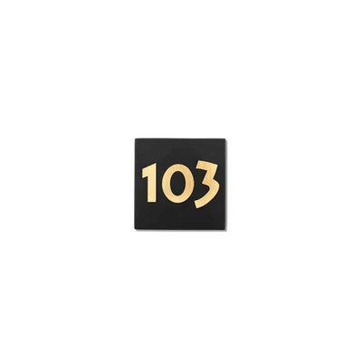 Designed black concrete entrance door sign with gold lettering - Family Series (Copy)  Door Sign + Number Sign